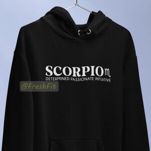 🆕Scorpio Zodiac Personality Black Fleece Pullover Hoodie